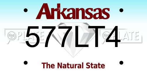 577LT4 Arkansas License Plate
