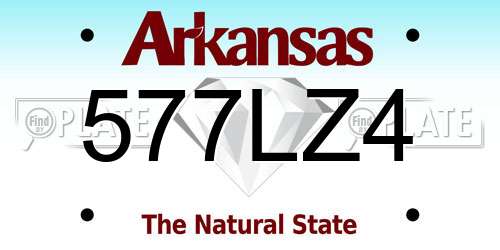 577LZ4 Arkansas License Plate