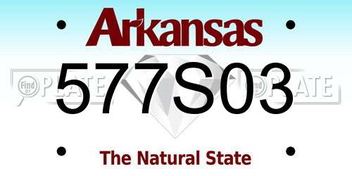 577S03 Arkansas License Plate