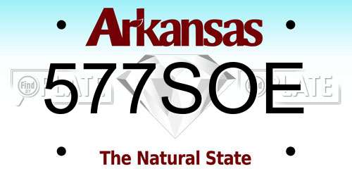 577SOE Arkansas License Plate