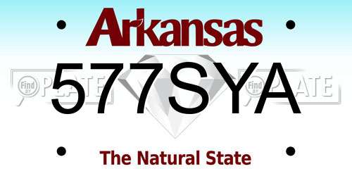 577SYA Arkansas License Plate