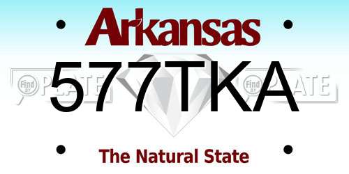 577TKA Arkansas License Plate