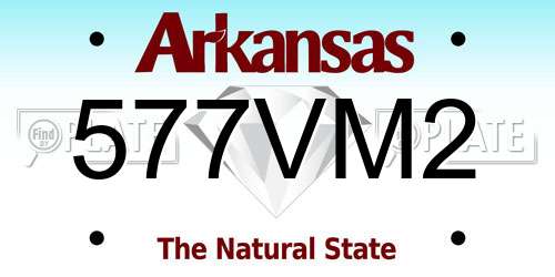 577VM2 Arkansas License Plate