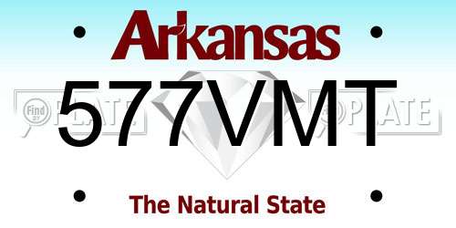 577VMT Arkansas License Plate