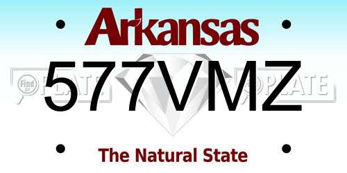 577VMZ Arkansas License Plate
