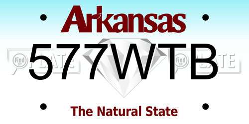 577WTB Arkansas License Plate