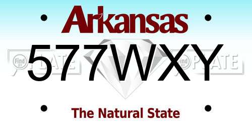 577WXY Arkansas License Plate