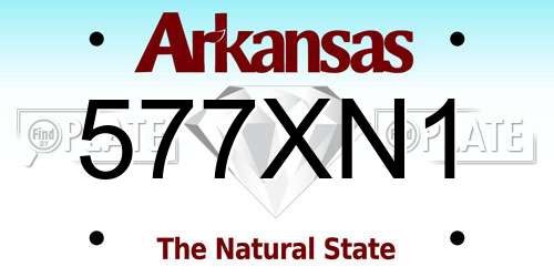577XN1 Arkansas License Plate