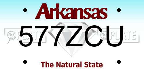 577ZCU Arkansas License Plate