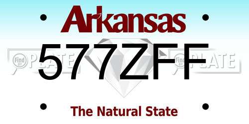 577ZFF Arkansas License Plate