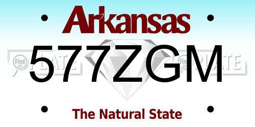 577ZGM Arkansas License Plate