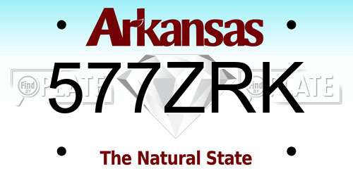 577ZRK Arkansas License Plate