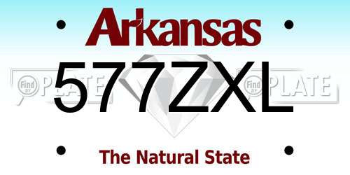 577ZXL Arkansas License Plate