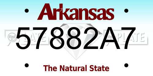 57882A7 Arkansas License Plate