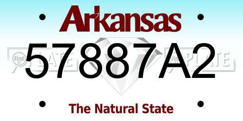 57887A2 Arkansas License Plate