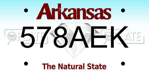 578AEK Arkansas License Plate