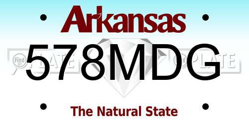 578MDG Arkansas License Plate