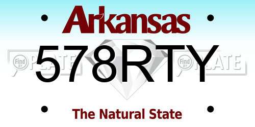 578RTY Arkansas License Plate