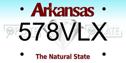 578VLX Arkansas License Plate