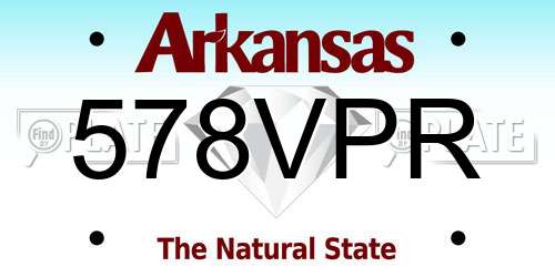 578VPR Arkansas License Plate