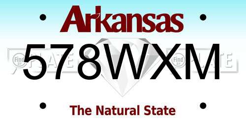 578WXM Arkansas License Plate