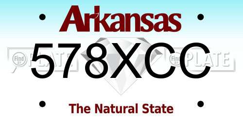 578XCC Arkansas License Plate