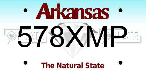578XMP Arkansas License Plate