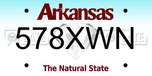 578XWN Arkansas License Plate