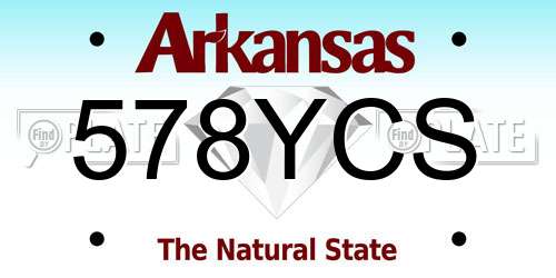 578YCS Arkansas License Plate