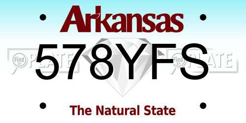 578YFS Arkansas License Plate