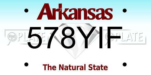 578YIF Arkansas License Plate