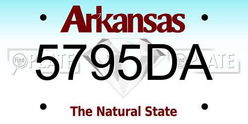 5795DA Arkansas License Plate