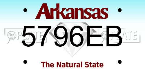 5796EB Arkansas License Plate
