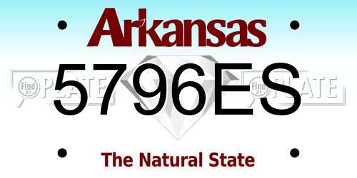 5796ES Arkansas License Plate