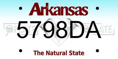 5798DA Arkansas License Plate