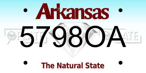 5798OA Arkansas License Plate