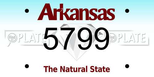 5799 Arkansas License Plate