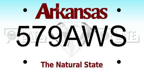 579AWS Arkansas License Plate