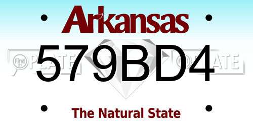 579BD4 Arkansas License Plate