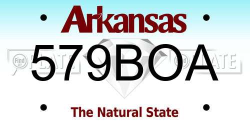 579BOA Arkansas License Plate
