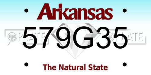 579G35 Arkansas License Plate