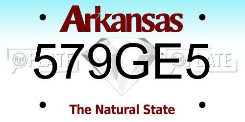 579GE5 Arkansas License Plate