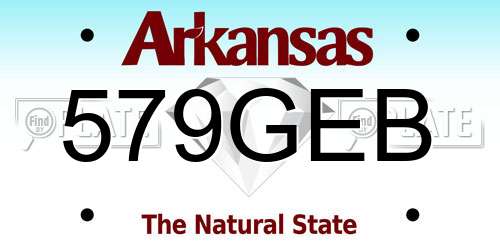 579GEB Arkansas License Plate