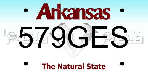579GES Arkansas License Plate