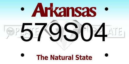 579S04 Arkansas License Plate