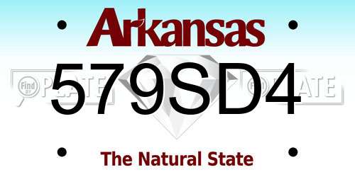 579SD4 Arkansas License Plate