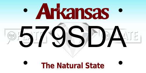579SDA Arkansas License Plate