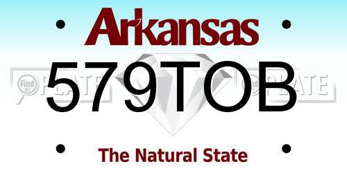 579TOB Arkansas License Plate