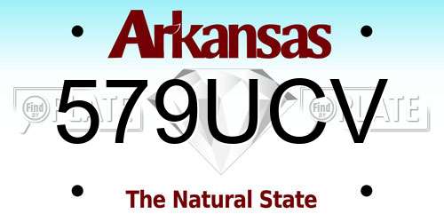 579UCV Arkansas License Plate