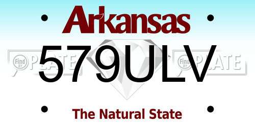 579ULV Arkansas License Plate